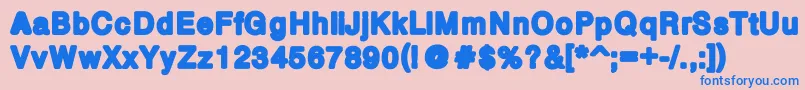 BoldPw Font – Blue Fonts on Pink Background