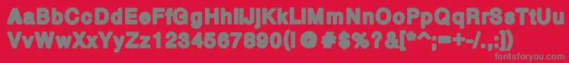 BoldPw Font – Gray Fonts on Red Background