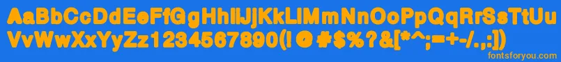 BoldPw Font – Orange Fonts on Blue Background