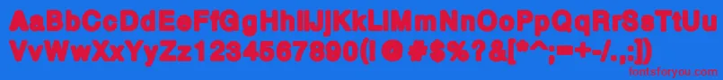Czcionka BoldPw – czerwone czcionki na niebieskim tle