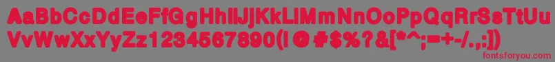 フォントBoldPw – 赤い文字の灰色の背景