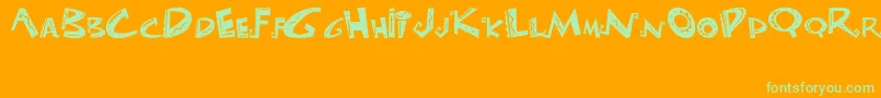 LasLocurasDelEmperador Font – Green Fonts on Orange Background