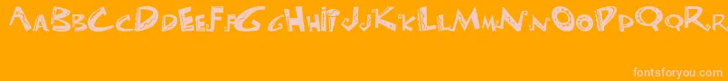 LasLocurasDelEmperador Font – Pink Fonts on Orange Background