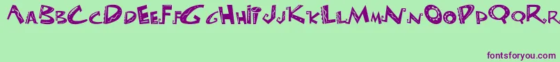 LasLocurasDelEmperador Font – Purple Fonts on Green Background