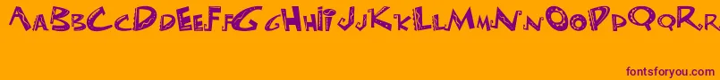 LasLocurasDelEmperador Font – Purple Fonts on Orange Background