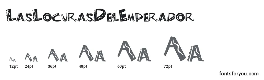 Размеры шрифта LasLocurasDelEmperador