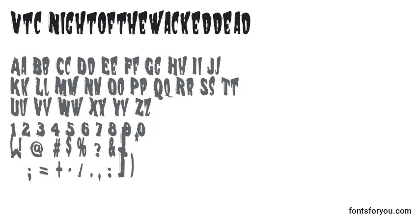 Шрифт Vtc Nightofthewackeddead – алфавит, цифры, специальные символы