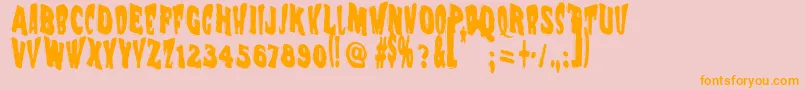 フォントVtc Nightofthewackeddead – オレンジの文字がピンクの背景にあります。