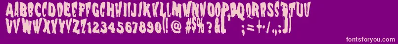 Vtc Nightofthewackeddead-fontti – vaaleanpunaiset fontit violetilla taustalla