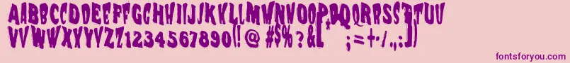 Vtc Nightofthewackeddead-fontti – violetit fontit vaaleanpunaisella taustalla
