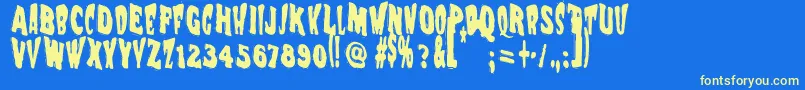 Vtc Nightofthewackeddead Font – Yellow Fonts on Blue Background