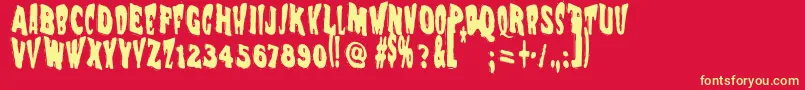 Vtc Nightofthewackeddead Font – Yellow Fonts on Red Background