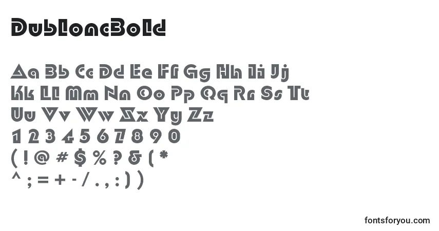 Schriftart DubloncBold – Alphabet, Zahlen, spezielle Symbole