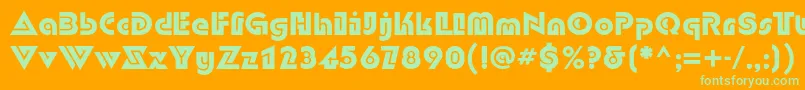 DubloncBold Font – Green Fonts on Orange Background