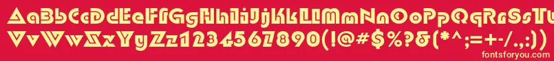 DubloncBold Font – Yellow Fonts on Red Background