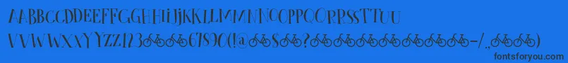 CykelsmedDemo-Schriftart – Schwarze Schriften auf blauem Hintergrund