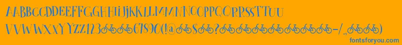 CykelsmedDemo Font – Blue Fonts on Orange Background