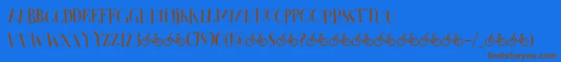 Więcej informacji o czcionce CykelsmedDemo Czcionka CykelsmedDemo – brązowe czcionki na niebieskim tle