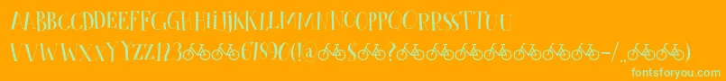 CykelsmedDemo Font – Green Fonts on Orange Background