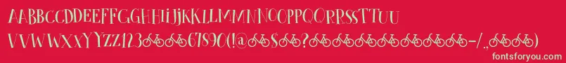 CykelsmedDemo Font – Green Fonts on Red Background