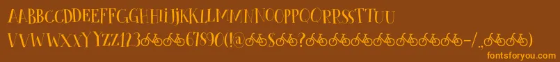 CykelsmedDemo Font – Orange Fonts on Brown Background