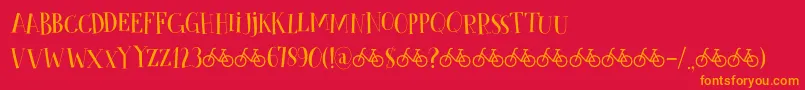 CykelsmedDemo Font – Orange Fonts on Red Background