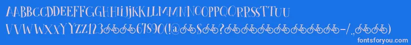 CykelsmedDemo-fontti – vaaleanpunaiset fontit sinisellä taustalla