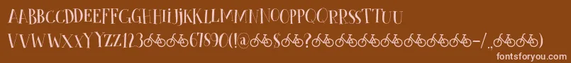 CykelsmedDemo-Schriftart – Rosa Schriften auf braunem Hintergrund