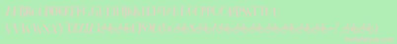 CykelsmedDemo-fontti – vaaleanpunaiset fontit vihreällä taustalla