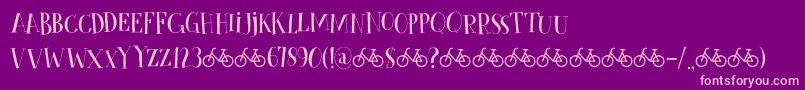 フォントCykelsmedDemo – 紫の背景にピンクのフォント