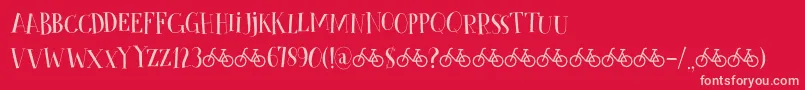CykelsmedDemo-Schriftart – Rosa Schriften auf rotem Hintergrund
