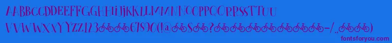 CykelsmedDemo-Schriftart – Violette Schriften auf blauem Hintergrund