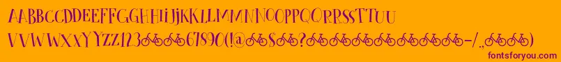 Шрифт CykelsmedDemo – фиолетовые шрифты на оранжевом фоне
