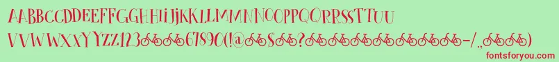 CykelsmedDemo Font – Red Fonts on Green Background