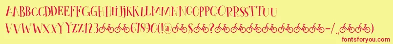 CykelsmedDemo Font – Red Fonts on Yellow Background