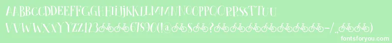 フォントCykelsmedDemo – 緑の背景に白い文字