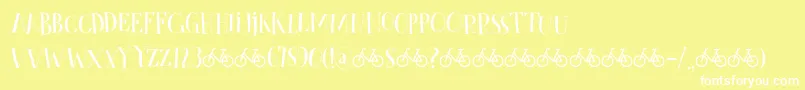CykelsmedDemo Font – White Fonts on Yellow Background
