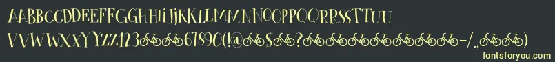 CykelsmedDemo Font – Yellow Fonts on Black Background