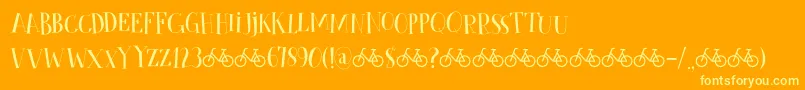 CykelsmedDemo-Schriftart – Gelbe Schriften auf orangefarbenem Hintergrund