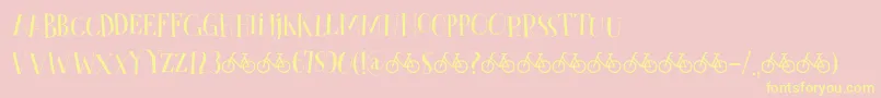 CykelsmedDemo-Schriftart – Gelbe Schriften auf rosa Hintergrund