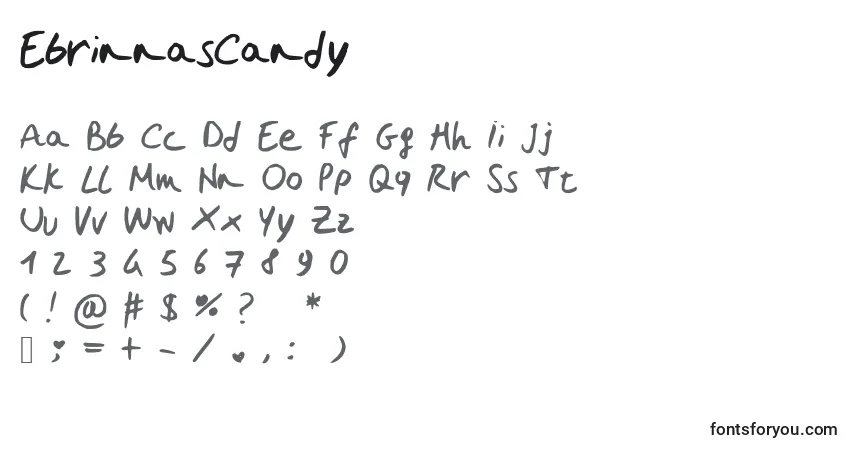 Schriftart EbrinnasCandy – Alphabet, Zahlen, spezielle Symbole