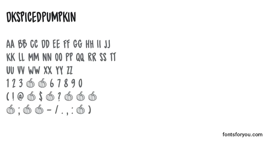 Czcionka DkSpicedPumpkin – alfabet, cyfry, specjalne znaki