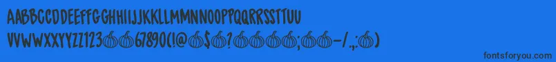 DkSpicedPumpkin-Schriftart – Schwarze Schriften auf blauem Hintergrund