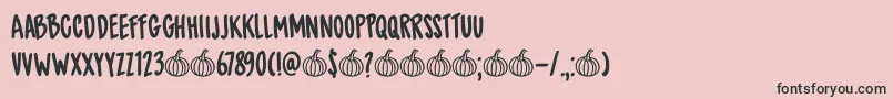 Fonte DkSpicedPumpkin – fontes pretas em um fundo rosa