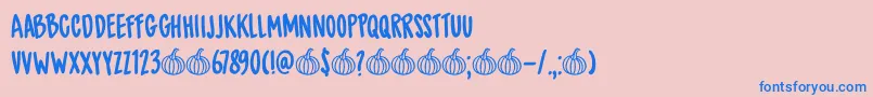 DkSpicedPumpkin Font – Blue Fonts on Pink Background