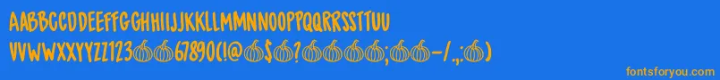 DkSpicedPumpkin Font – Orange Fonts on Blue Background