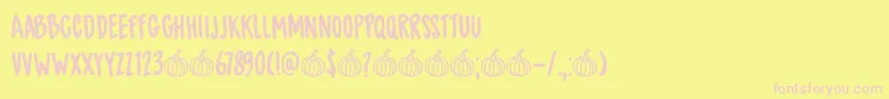 DkSpicedPumpkin Font – Pink Fonts on Yellow Background