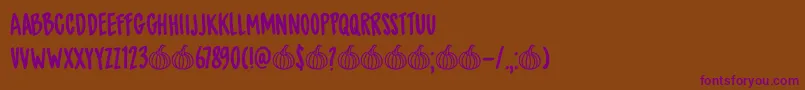 DkSpicedPumpkin Font – Purple Fonts on Brown Background
