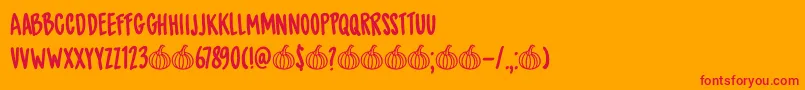 DkSpicedPumpkin Font – Red Fonts on Orange Background