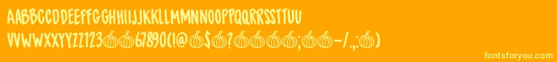 Fonte DkSpicedPumpkin – fontes amarelas em um fundo laranja